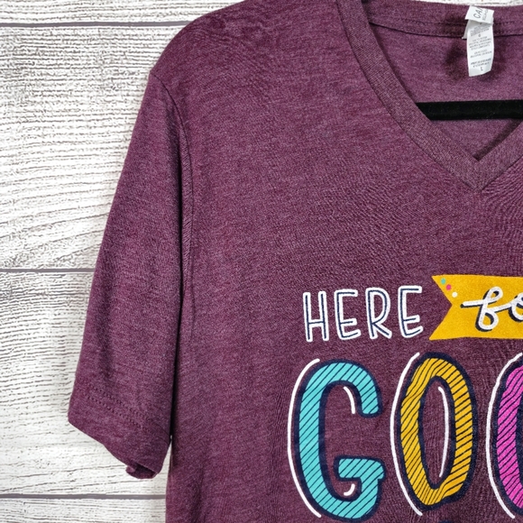 BELLA + CANVAS "Here For A Good Time" V-neck T-Shirt, Womens Size : Large - Picture 4 of 7